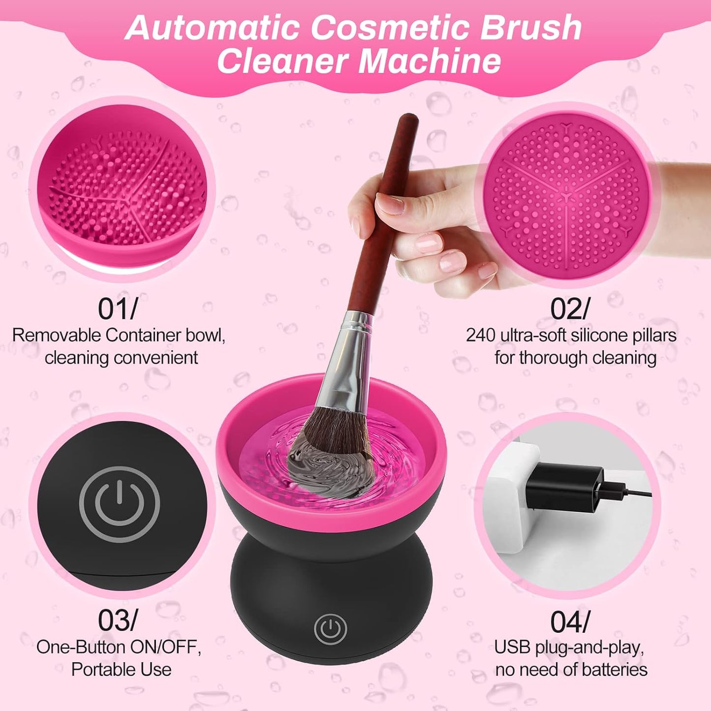 Automatic Makeup Brush Cleaner