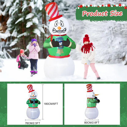 Shivering Inflatable LED Snowman