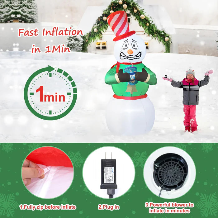 Shivering Inflatable LED Snowman