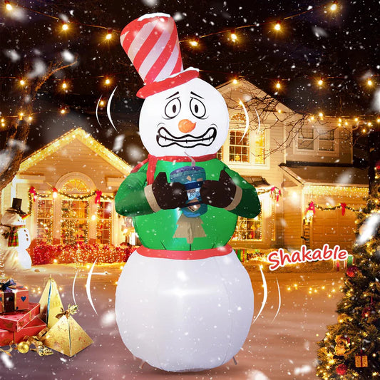 Shivering Inflatable LED Snowman