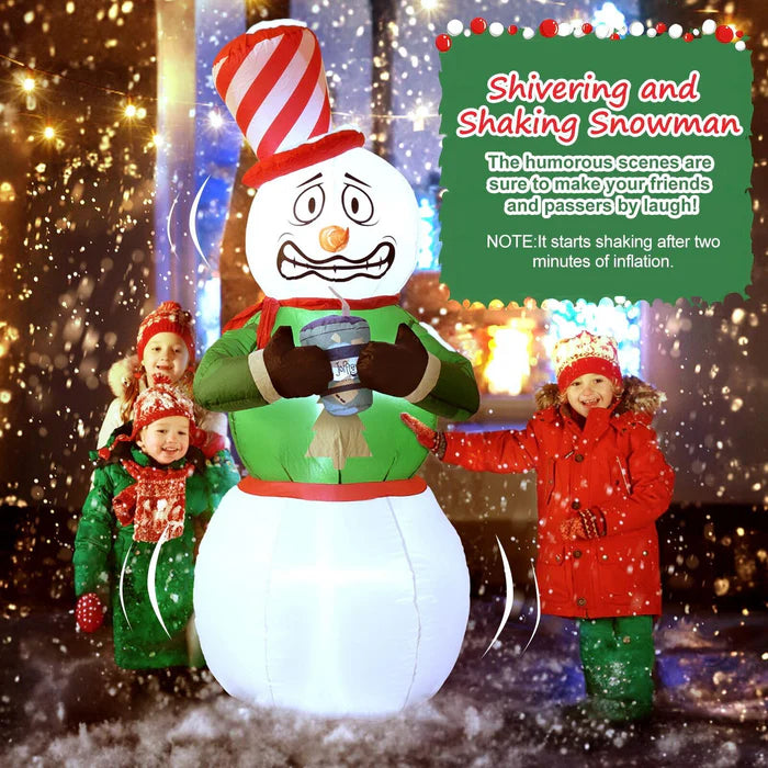 Shivering Inflatable LED Snowman