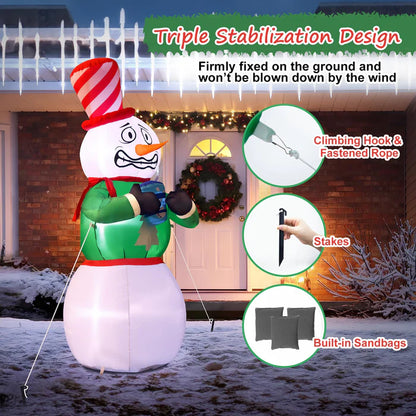 Shivering Inflatable LED Snowman