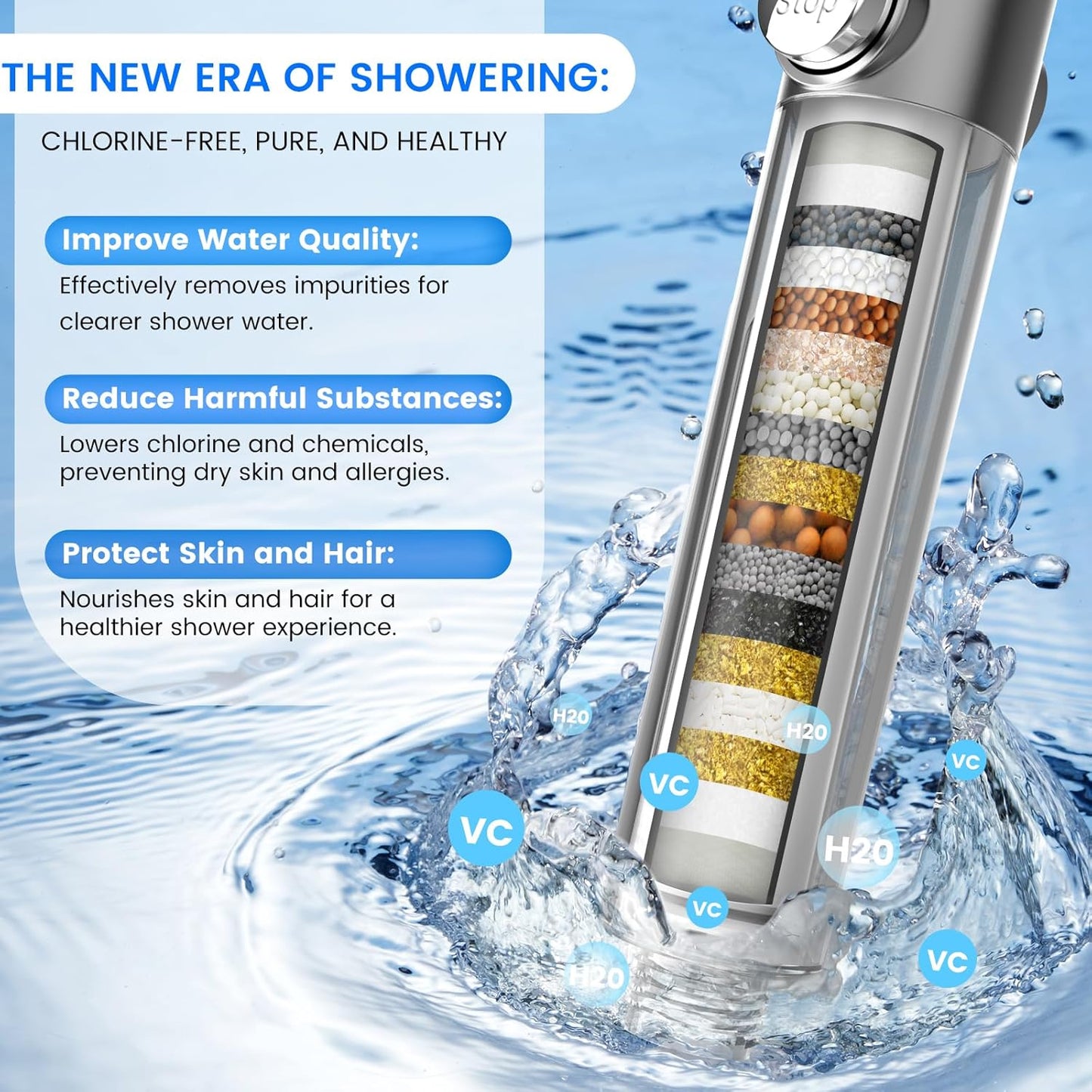 SilkStream©  Messaging Shower Head