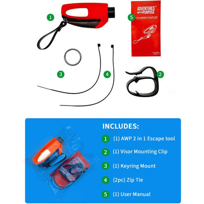 2 in 1 Emergency Window Breaker & Seat Belt Cutter